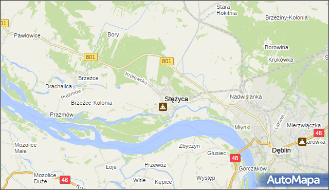 mapa Stężyca powiat rycki, Stężyca powiat rycki na mapie Targeo