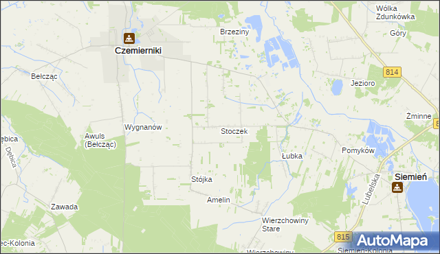 mapa Stoczek gmina Czemierniki, Stoczek gmina Czemierniki na mapie Targeo