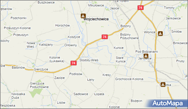 mapa Stodoły-Kolonie, Stodoły-Kolonie na mapie Targeo