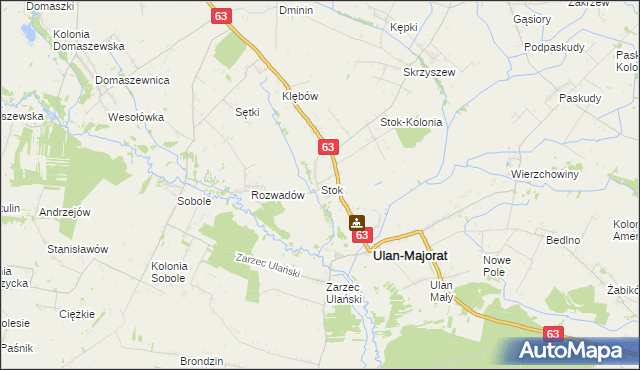 mapa Stok gmina Ulan-Majorat, Stok gmina Ulan-Majorat na mapie Targeo