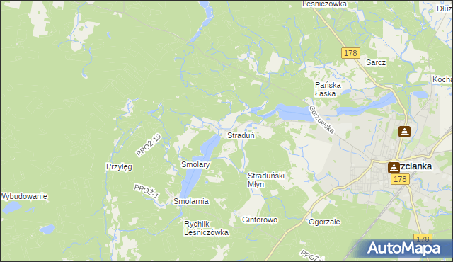 mapa Straduń, Straduń na mapie Targeo