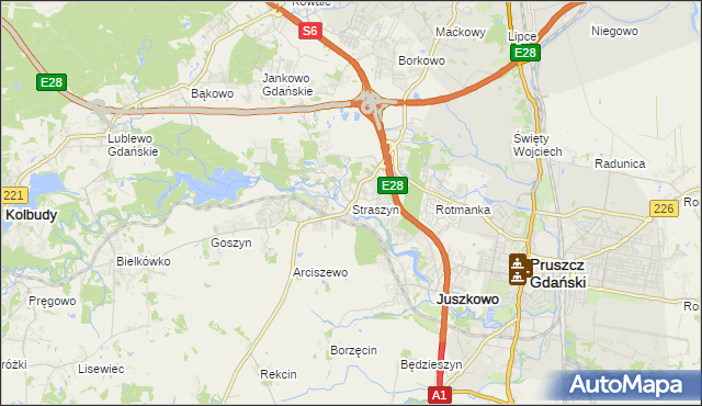 mapa Straszyn, Straszyn na mapie Targeo