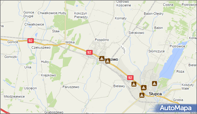 mapa Strzałkowo powiat słupecki, Strzałkowo powiat słupecki na mapie Targeo