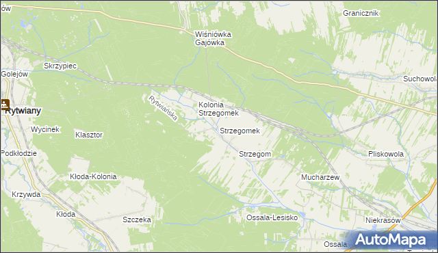 mapa Strzegomek, Strzegomek na mapie Targeo
