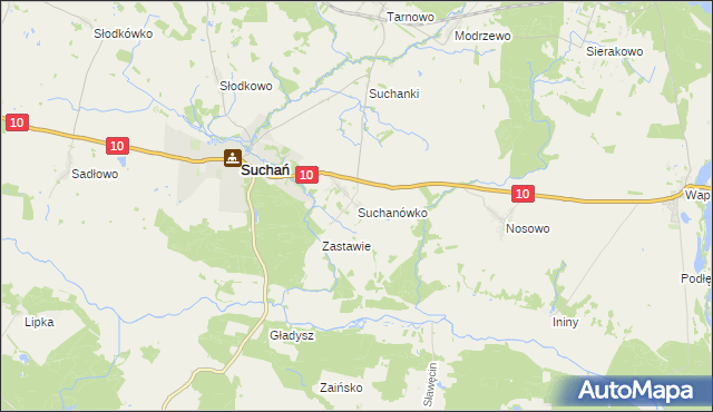 mapa Suchanówko, Suchanówko na mapie Targeo