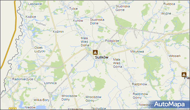 mapa Sulików powiat zgorzelecki, Sulików powiat zgorzelecki na mapie Targeo