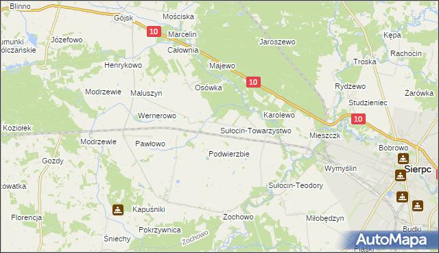 mapa Sułocin-Towarzystwo, Sułocin-Towarzystwo na mapie Targeo