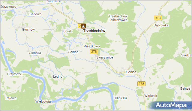 mapa Swarzynice, Swarzynice na mapie Targeo