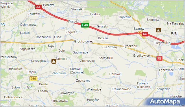 mapa Świątniki Dolne, Świątniki Dolne na mapie Targeo