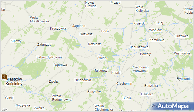 mapa Świder, Świder na mapie Targeo
