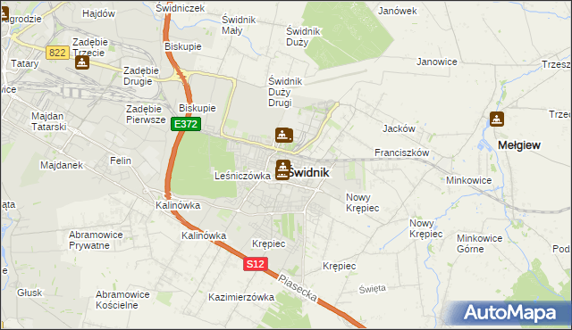 mapa Świdnika, Świdnik na mapie Targeo