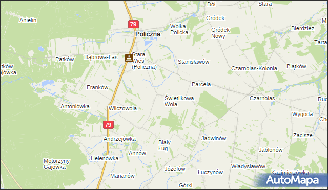 mapa Świetlikowa Wola, Świetlikowa Wola na mapie Targeo