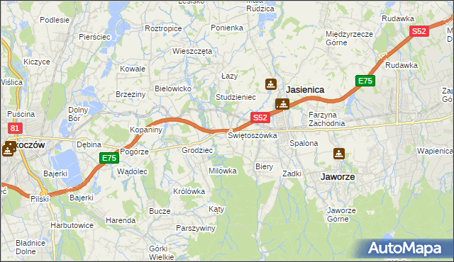 mapa Świętoszówka, Świętoszówka na mapie Targeo