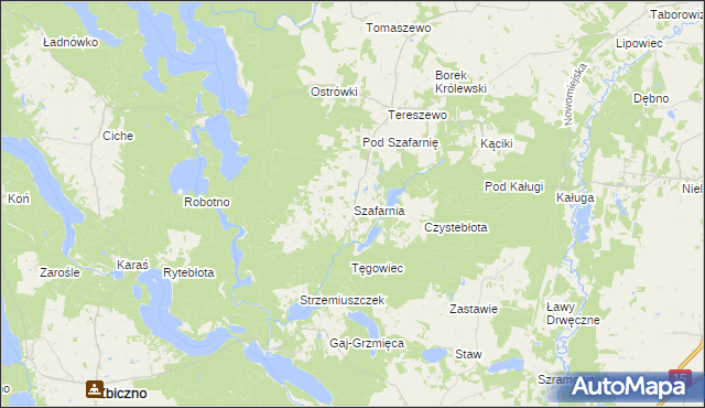 mapa Szafarnia gmina Kurzętnik, Szafarnia gmina Kurzętnik na mapie Targeo