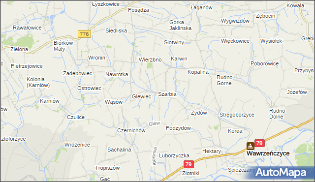 mapa Szarbia, Szarbia na mapie Targeo