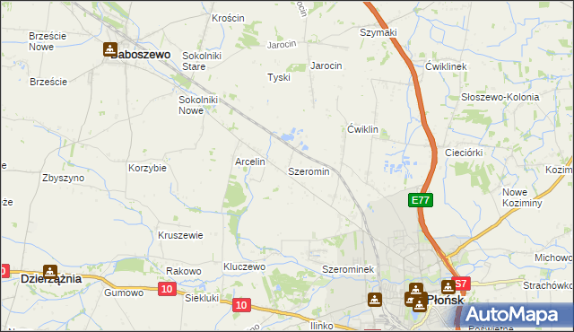 mapa Szeromin, Szeromin na mapie Targeo