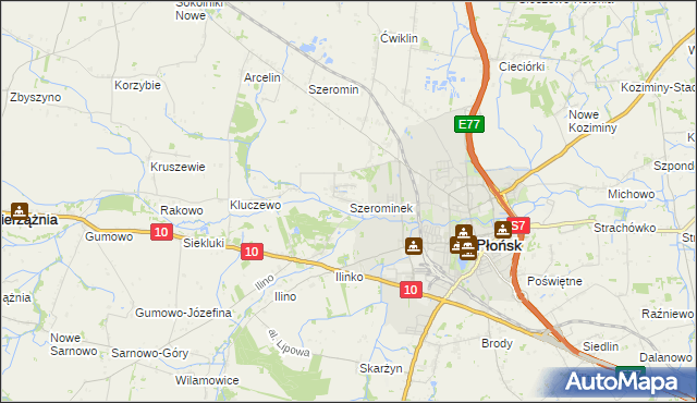 mapa Szerominek, Szerominek na mapie Targeo