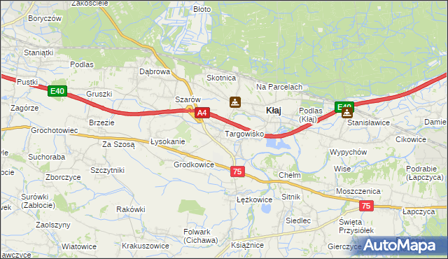 mapa Targowisko gmina Kłaj, Targowisko gmina Kłaj na mapie Targeo