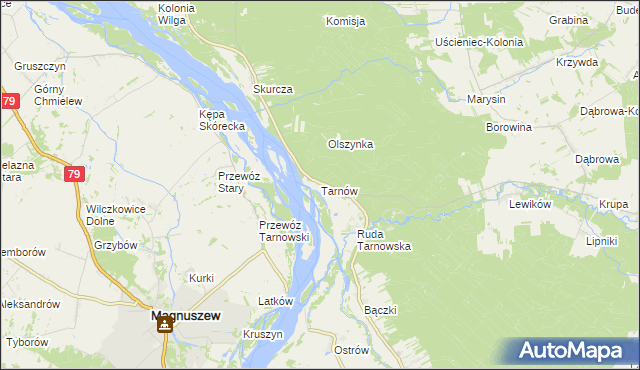 mapa Tarnów gmina Wilga, Tarnów gmina Wilga na mapie Targeo