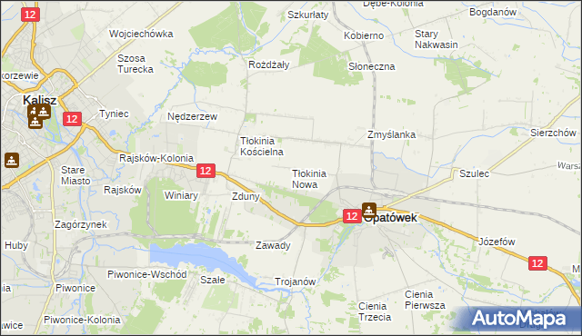 mapa Tłokinia Nowa, Tłokinia Nowa na mapie Targeo