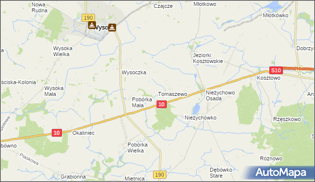 mapa Tomaszewo gmina Białośliwie, Tomaszewo gmina Białośliwie na mapie Targeo