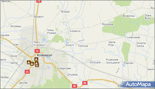 mapa Tomnice, Tomnice na mapie Targeo