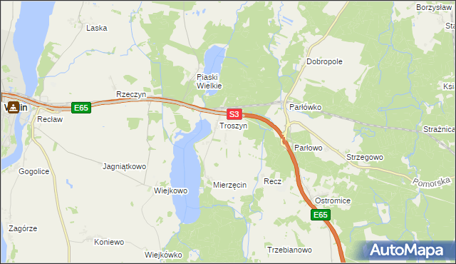 mapa Troszynek, Troszynek na mapie Targeo