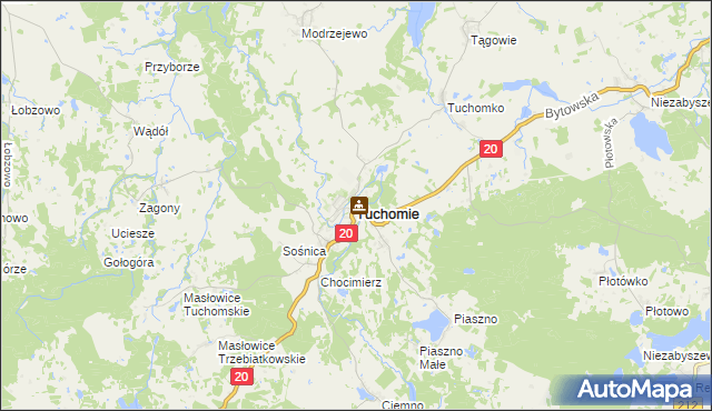 mapa Tuchomie, Tuchomie na mapie Targeo