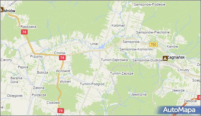 mapa Tumlin-Dąbrówka, Tumlin-Dąbrówka na mapie Targeo