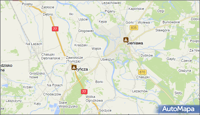 mapa Ubieszyn, Ubieszyn na mapie Targeo
