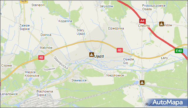 mapa Ujazd powiat strzelecki, Ujazd powiat strzelecki na mapie Targeo