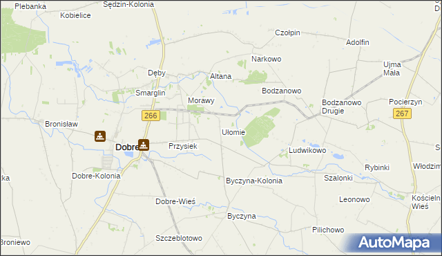 mapa Ułomie, Ułomie na mapie Targeo