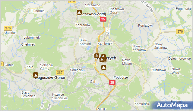 mapa Wałbrzycha, Wałbrzych na mapie Targeo