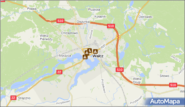 mapa Wałcz, Wałcz na mapie Targeo
