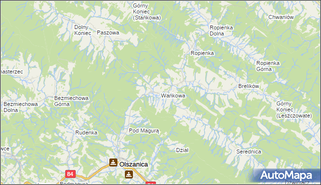 mapa Wańkowa, Wańkowa na mapie Targeo