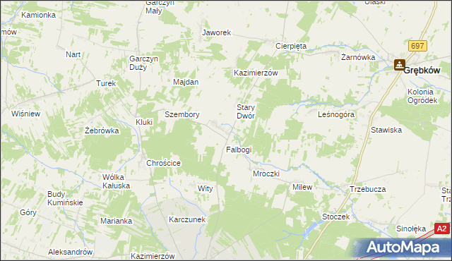 mapa Wąsy, Wąsy na mapie Targeo