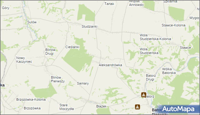 mapa Węglinek gmina Batorz, Węglinek gmina Batorz na mapie Targeo
