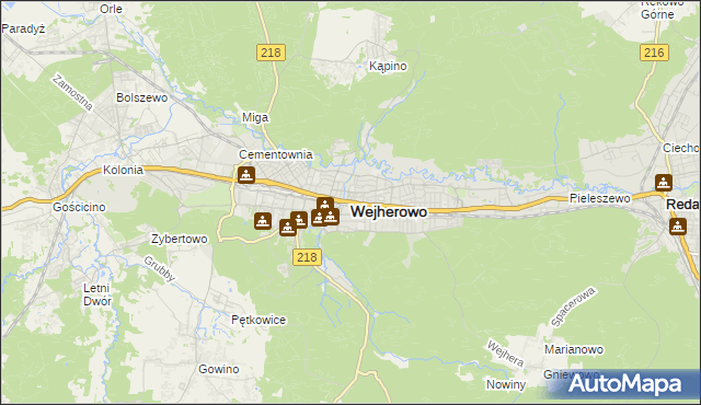 mapa Wejherowo, Wejherowo na mapie Targeo