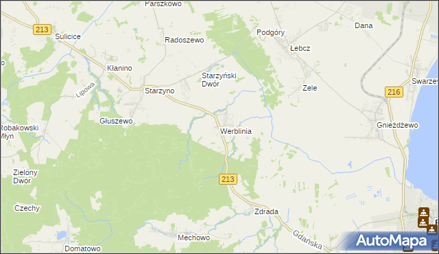 mapa Werblinia, Werblinia na mapie Targeo