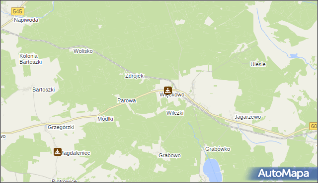 mapa Więckowo, Więckowo na mapie Targeo