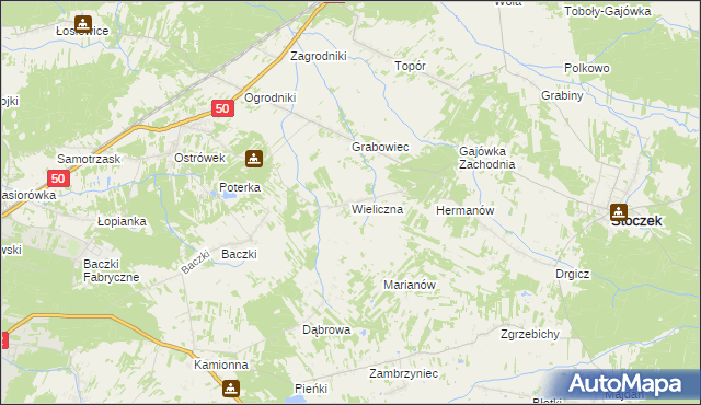 mapa Wieliczna gmina Stoczek, Wieliczna gmina Stoczek na mapie Targeo