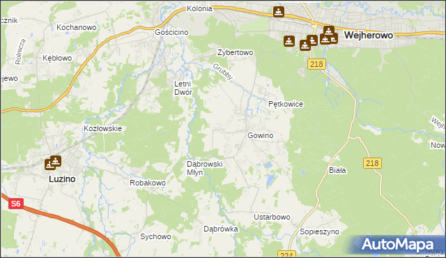 mapa Wielkie Gowino, Wielkie Gowino na mapie Targeo