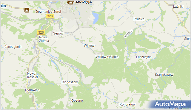 mapa Wilków-Osiedle, Wilków-Osiedle na mapie Targeo