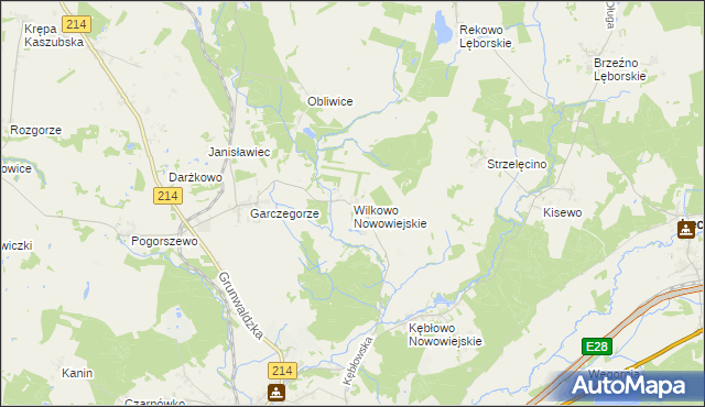 mapa Wilkowo Nowowiejskie, Wilkowo Nowowiejskie na mapie Targeo