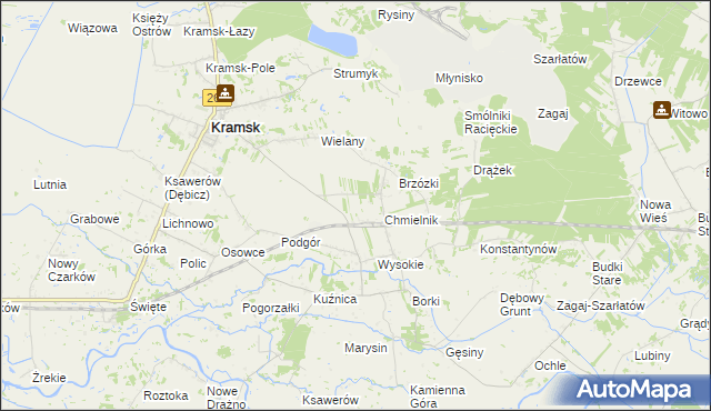 mapa Winnica gmina Kramsk, Winnica gmina Kramsk na mapie Targeo