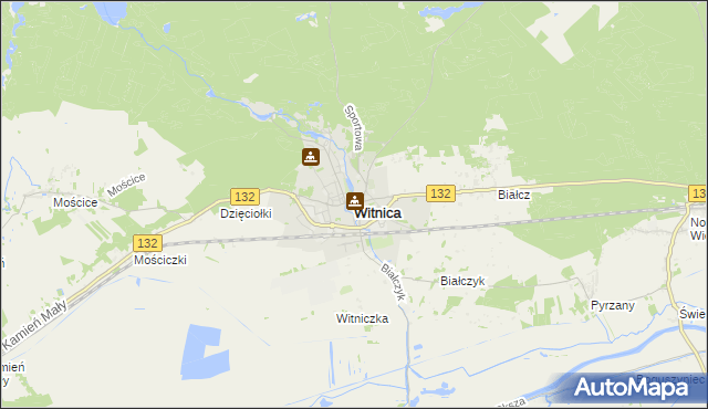 mapa Witnica powiat gorzowski, Witnica powiat gorzowski na mapie Targeo