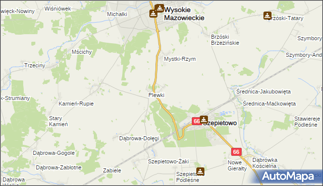 mapa Włosty-Olszanka, Włosty-Olszanka na mapie Targeo