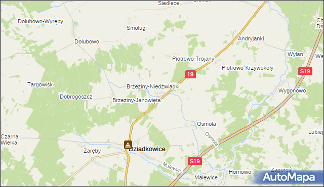 mapa Wojeniec, Wojeniec na mapie Targeo