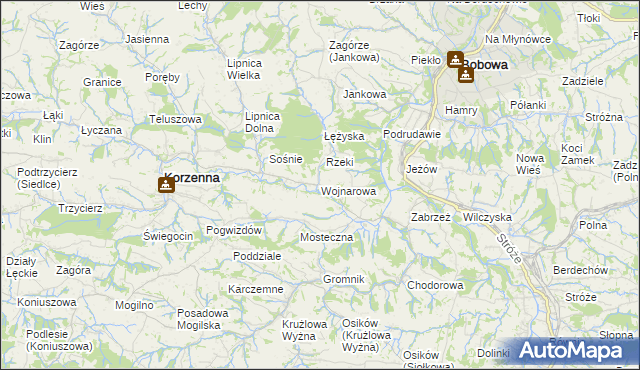 mapa Wojnarowa, Wojnarowa na mapie Targeo