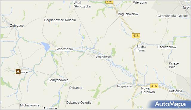 mapa Wojnowice gmina Kietrz, Wojnowice gmina Kietrz na mapie Targeo